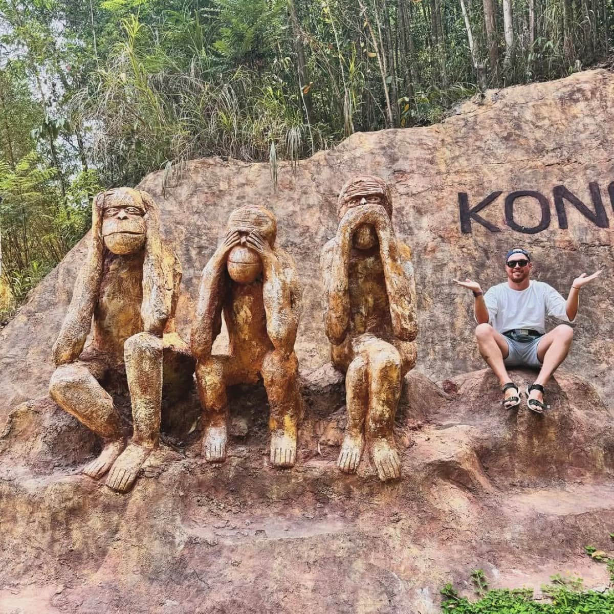 Статуи горилл в заповеднике Kong Forest, популярные для фото в Instagram