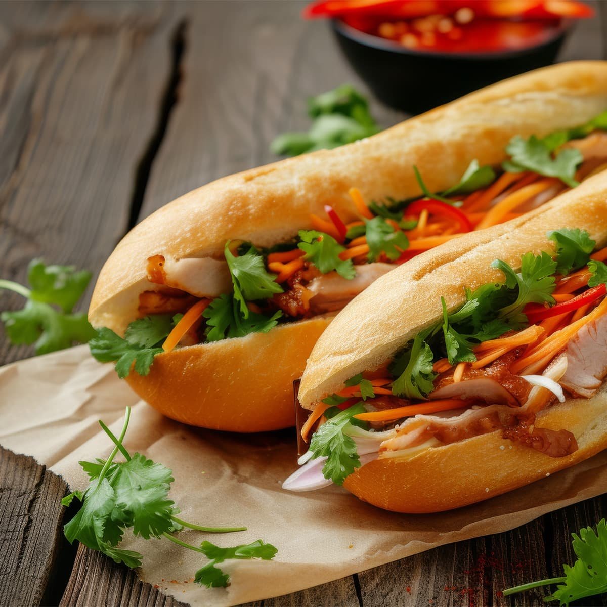 Бань ми — вьетнамский багет с паштетом, свининой и маринованными овощами